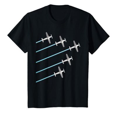 Kids Airplanes Planes Flying With Contrails Aviation Themed T-Shirt