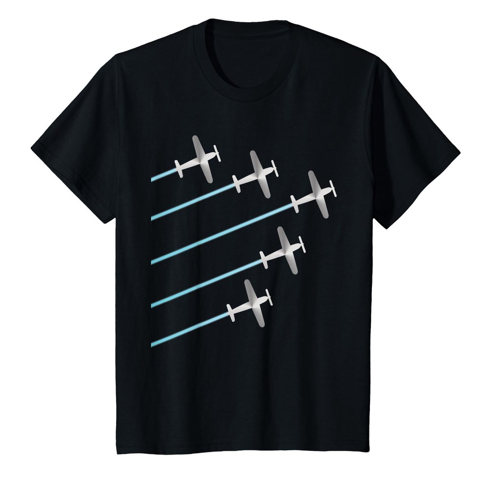 Kids Airplanes Planes Flying With Contrails Aviation Themed T-Shirt
