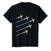 Kids Airplanes Planes Flying With Contrails Aviation Themed T-Shirt view 1