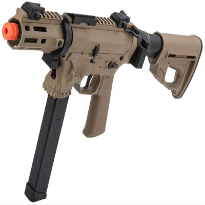 Evike Airsoft - EMG/Sharps Bros Licensed Jack9 Metal Body Advanced EFCS Airsoft Pistol Size Carbine AEG Airsoft (Model: LOK PDW/Dark Earth)