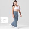 Stelle Girl's Flare Leggings with Pockets High Waisted Bootcut Yoga Pants Kids Dance Bell Bottoms Leggings(Grey Blue,L) view 4
