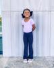 Stelle Girl's Flare Leggings with Pockets High Waisted Bootcut Yoga Pants Kids Dance Bell Bottoms Leggings(Blue,XL) view 2