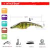 140MM 43G Hard Sinking Jerkbait Fishing Lures for Pike Musky Bass in Both Fresh Water and Salt Water with 3D Eyes Sharp Hooks (Color : CC09-G) view 3