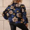 Women's 2023 Casual Summer Long Sleeve Shirts Floral Print Mock Neck Blouse view 2