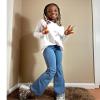Stelle Girl's Flare Leggings High Waisted Yoga Pants Bootcut Dance Casual Pants Activewear Kids Bell Bottoms(Blue,XS) view 3