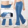 Stelle Girl's Flare Leggings High Waisted Yoga Pants Bootcut Dance Casual Pants Activewear Kids Bell Bottoms(Blue,XS) view 4
