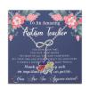 BLEOUK Autism Necklace Autism Awareness Behaviorist Gift Puzzle Necklace Thank You Gift Jewelry (To An Amazing Autism Teacher) view 1