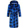 SRVNFBKT Boys Girls Robe Soft Fleece Bathrobe for Kids Blue Plaid 7-8Y view 1