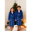SRVNFBKT Boys Girls Robe Soft Fleece Bathrobe for Kids Blue Plaid 7-8Y view 4