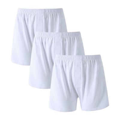 JEsilunmaMY Mens High Waist Loose Boxer Shorts Relaxed Fit Stretch Breathable Sleep Shorts Plus Size Soft Lounge Underwear (White-3PC,Large)