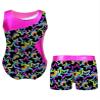 Daenrui Kids Girls Printed Splice Gymnastics Leotards with Shorts Set Ballet Dance Unitard Workout swimsuit Pentagram 4 Years view 2