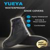 YUEYA Waterproof Shoe Covers for Rain, Non-Slip Overshoes with Zipper, Reusable Shoe Protectors for Bicycling and Outdoor Activities, Washable Rain Boots for Men, Women and Kids (Black, XXL) view 2