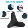YUEYA Waterproof Shoe Covers for Rain, Non-Slip Overshoes with Zipper, Reusable Shoe Protectors for Bicycling and Outdoor Activities, Washable Rain Boots for Men, Women and Kids (Black, XXL) view 3