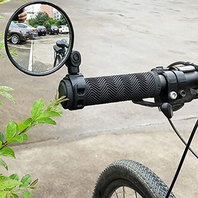 Bike Rear View Mirror, Bike Mirrors for Handlebars Rearview Mirror, HD 360 Adjustable Mirrors for Handlebars, Convex Safty Bike Mirrors (Black)