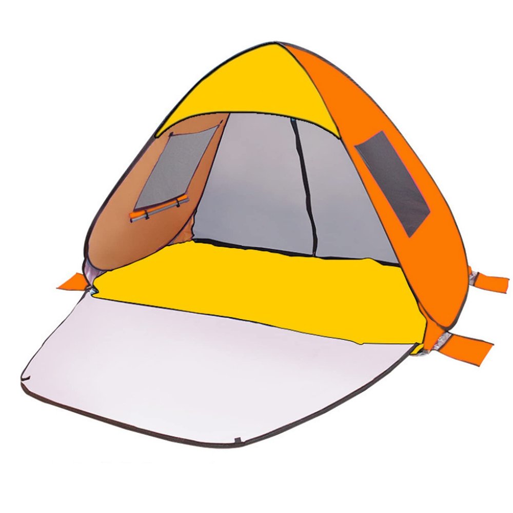 Pop Up Beach Tent, Beach Umbrella, Automatic Sun Shelter 3-4 People Uv Protection Portable Tent, Easy Set Up Baby Canopy Cabana Ventilated, Lightweight with Carry Bag