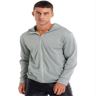 YEAHDOR Men SPF UV Jacket Long Sleeves UPF 50+ Protection Hooded Lightweight Full Zip Top Hiking Fishing Shirts Grey 4X-Large