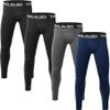 TELALEO 4 Pack Boys' Youth Compression Leggings Tights Base Layer Athletic Pants for Sports Basketball Hockey Baseball Running 2Black Grey White XL view 1
