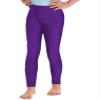 JEATHA Youth Girls' Athletic Dance Leggings Kids Solid Compression Pants Running Active Yoga Tights Dark Purple 10 Years view 1