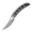 Cavolknife Kamasu Front Flipper Folding Knife,3.74" M390 Steel Blade Persian Knife,Titanium & GITD Carbon Fiber Handle Pocket Knife Glowing in the dark,Titanium Pocketclip(Grey) view 1
