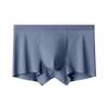 JEsilunmaMY Mid Waist Cotton Boxer Briefs for Men Plus Size Seamless Pouch Underwear Moisture-Wicking Breathable Trunks (Blue-1PC,Large)