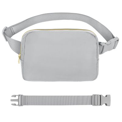 VOROLO Waist Pack for Running Fanny Pack for Women and Men Gift Crossbody Belt Bag Bum Bag with Adjustable Strap for Sports for Men and Women Light Grey with rope