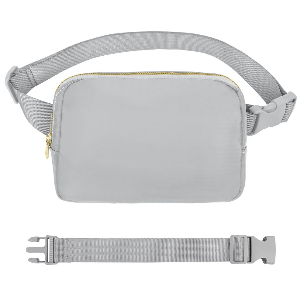 VOROLO Waist Pack for Running Fanny Pack for Women and Men Gift Crossbody Belt Bag Bum Bag with Adjustable Strap for Sports for Men and Women Light Grey with rope