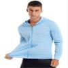 YEAHDOR Men SPF UV Jacket Long Sleeves UPF 50+ Protection Hooded Lightweight Full Zip Top Hiking Fishing Shirts Blue 3X-Large view 1