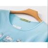 Women Summer Pajamas Soft Sleepwear Top with Capri Pants Ladies ShortSleeve Cotton Pajamas Sets Soft Cotton Dark Blue White Cat 2X-Large view 3