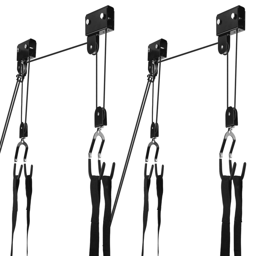 Therwen 2 Pack Kayak Hoist Lift Systems with 100 lb for Kayaks Canoes Surfboards Bikes Ladders Garage Storage Canoe Lift Pulley System Capacity Ceiling Mount Hoists