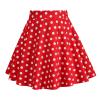 Girls Polka Dot Skirt Red 1950s Skirts Kids 50s Retro Vintage Skirt High Waist Polka Dot A Line Swing Skirt Midi Skirt Audrey Hepburn Rockabilly Swing Cocktail Skirt for Girl Toddler Red 9-10 Years view 2