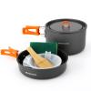 Odoland 9pcs Camping Cookware Non-Stick Lightweight Camping Pots and Pans Set with Plastic Bowls Soup Spoon for Camping, Backpacking, Outdoor Cooking and Picnic view 1