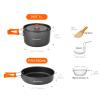 Odoland 9pcs Camping Cookware Non-Stick Lightweight Camping Pots and Pans Set with Plastic Bowls Soup Spoon for Camping, Backpacking, Outdoor Cooking and Picnic view 4