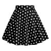 Girls Black Skirt 1950s Poodle Skirt for Kids Vintage Pleated Skirts A Line Audrey Hepburn Rockabilly Midi Skirts Swing Girls Black Polka Dot Skirt 1940s Skirt 50s Style Black 5-6 Years view 3