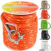 Premium Anchor Rope 100 ft x 3/8 inch, Solid Braid MFP Anchor Line Boat Rope with Thimble & Shackle - Orange/Yellow view 1