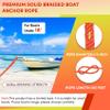 Premium Anchor Rope 100 ft x 3/8 inch, Solid Braid MFP Anchor Line Boat Rope with Thimble & Shackle - Orange/Yellow view 2
