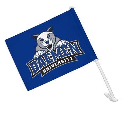 Daemen College Primary Logo Car Truck Flag with Window Clip On Pole Holder - Right Passenger Side