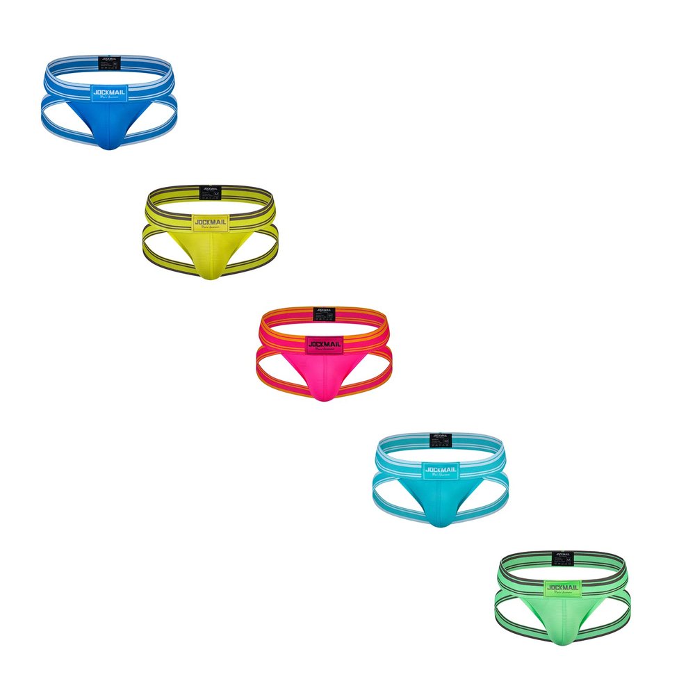 JOCKMAIL 5PCS/Pack Men Jockstrap Underwear Athletic Supporter Jockstrap Low Rise Men Briefs Jockstrap Sport Underwear (as1, alpha, x_l, regular, regular, Blue+Yellow+Red+Light Blue+Green)