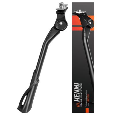HENMI Center Mount Bike Kickstand for Adult Bikes, Adjustable Bicycle Kickstand for Most 24"-29", Non-Slip Sole, Aluminum Alloy Material, for Mountain Bike Road Bike