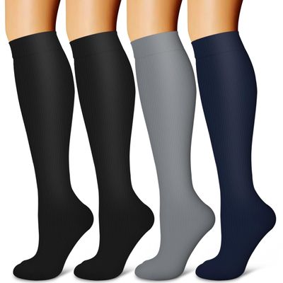 Laite Hebe 4 Pairs-Compression Socks for Women&Men Circulation-Best Support for Nurses,Running,Athletic