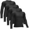 Rolimaka 4 Pack Boys' Girls' Compression Shirts Youth Long Sleeve Undershirt Sports Moisture Wicking Baselayer 4Black XS view 1
