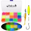 Dovesun Fishing Beads - 1035pcs (B-5mm6mm8mm/0.20in0.24in0.32in) - Glow in Dark & Laser Colors - Trout, Salmon, Steelhead, Walleye, Catfish, Pampano - Fishing Bait Eggs view 1