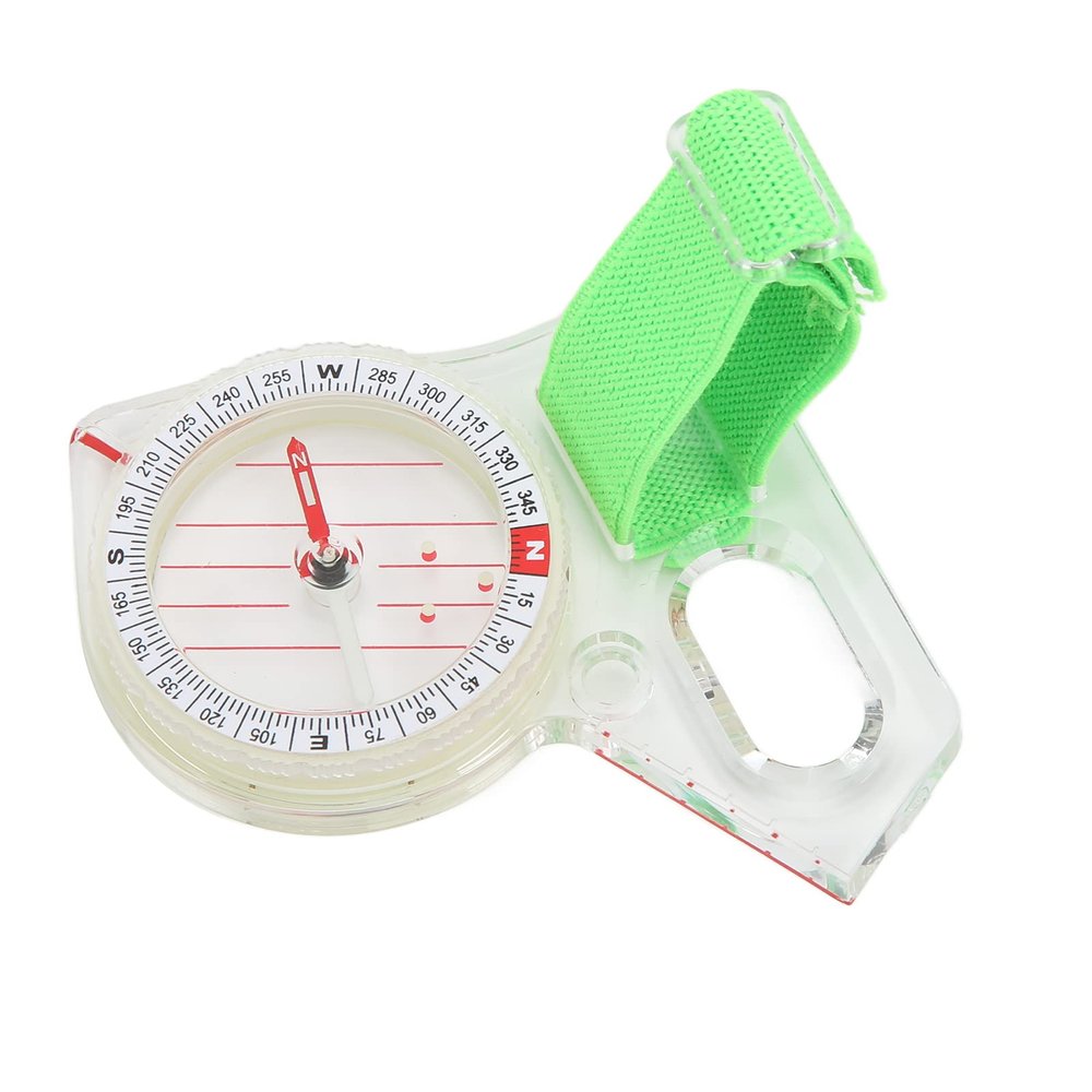 MOUMOUTEN Orienteering Compass, Portable Clear Scale ABS Thumb Compass, Fast Needle Setting Compass with Luminous Point for Outdoor Camping Navigation Tools, Handheld Compass