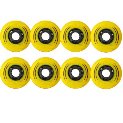 JHKJ 8 Pack Inline Skate Wheels 85a 72mm/76mm/80mm Indoor/Outdoor Inline Skate Replacement Wheel for Luggage, Training, Scooter, Office Chair etc,Yellow,80mm