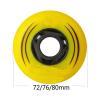 JHKJ 8 Pack Inline Skate Wheels 85a 72mm/76mm/80mm Indoor/Outdoor Inline Skate Replacement Wheel for Luggage, Training, Scooter, Office Chair etc,Yellow,80mm view 2