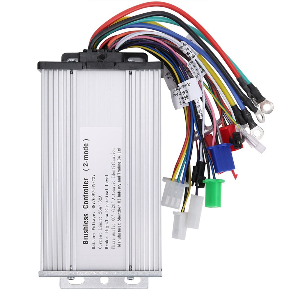 Pilipane Motor Controller, E Bikes Brushless Controller for Electric Bikes, Electric Scooter, 12 Tube Mode Rectangular Brushless Motor Controller for Steady Speed