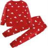 RETSUGO Girls Heart Outfit Winter Clothes Set for Girls Hearts Clothing 2 Piece Set Toddler Girl Sweatsuit Long Sleeve Heart T-Shirt+Red Pants Outfit 8-9 Years old/6734 view 1
