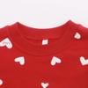 RETSUGO Girls Heart Outfit Winter Clothes Set for Girls Hearts Clothing 2 Piece Set Toddler Girl Sweatsuit Long Sleeve Heart T-Shirt+Red Pants Outfit 8-9 Years old/6734 view 4