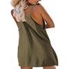 Women Tennis Dress Workout Dress Exercise Dress with Built-in Shorts Golf Athletic Dresses Sports Dresses Shorts Suit Army Green view 3