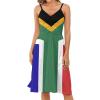 Fattyeery Elegant Casual Long Dress South African Flag Girls Summer Sunshine Beach Skirts for Womens L view 2
