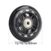 JHKJ 70mm/72mm/ 76mm80mm 82A Inline Skate Wheels, 8 Pack Replacement Roller Skating Wheels for Girls & Boys Wheels with Bearings ABEC 7 - Black,Black,72mm view 2
